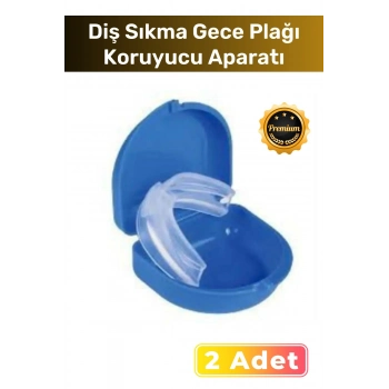 Özel Seri Diş Çene Sıkma Gece Plağı Koruyucu Aparatı Önleyici Dişlik Uyku Aparatı Gıcırdatma 2 Adet