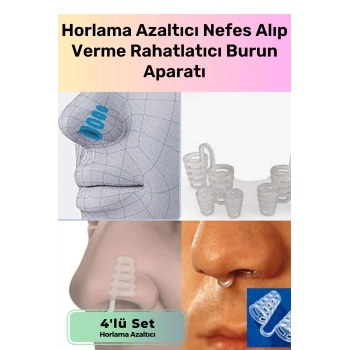 Premium Horlama Azaltıcı Nefes Alıp Verme Rahatlatıcı Uyku Önleyici Burun Delik Aparatı 4lü Set