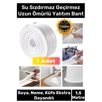 Premium Lavabo Küvet Pvc Su Geçirmez Sızdırmaz Dayanıklı Yağ Kenar Küf Önleyici 1.5m İzolasyon Bant