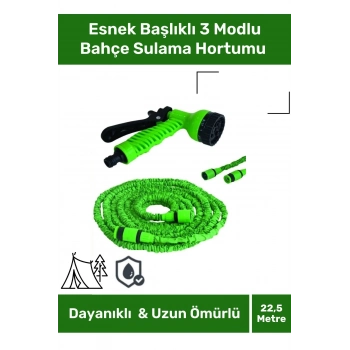 Özel Üretim Dolaşmaz Kırılmaz 7 Kademeli Uzayan Bahçe Sulama Araç Yıkama Tabancalı 22,5 Metre Hortum