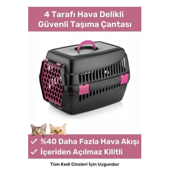 Premium Serisi Güvenli & Konforlu Köpek Kedi Taşıma Sepeti Sağlam Pet Kutusu Seyahat Kafesi Çantası