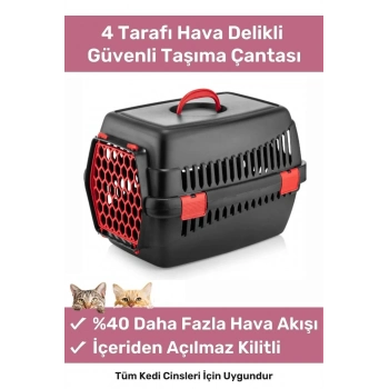Premium Serisi Güvenli & Konforlu Köpek Kedi Taşıma Sepeti Sağlam Pet Kutusu Seyahat Kafesi Çantası