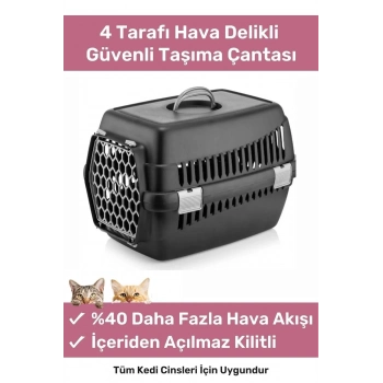 Premium Serisi Güvenli & Konforlu Köpek Kedi Taşıma Sepeti Sağlam Pet Kutusu Seyahat Kafesi Çantası