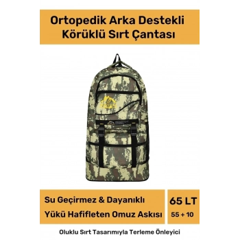 Ortopedik Su Geçirmez Konfor Modeli Fermuarlı Büyük Boy Çok Gözlü Bölmeli Kamp Outdoor Sırt Çantası