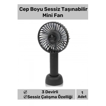 Özel Üretim Usb Şarjlı 3 Kademeli Sessiz Taşınabilir Mini Fan Pervaneli Soğutucu Küçük Vantilatör