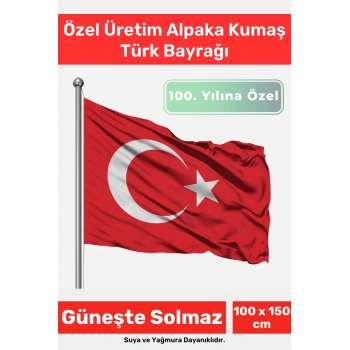 Özel Suya Güneşe Sopa Takılabilir Çıkarılabilir Dayanıklı Alpaka Kumaş 100x150 cm Türk Bayrağı Flag