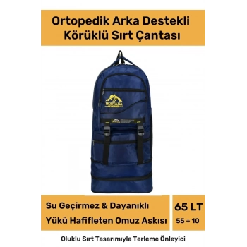 Ortopedik Su Geçirmez Konfor Modeli Fermuarlı Büyük Boy Çok Gözlü Bölmeli Kamp Outdoor Sırt Çantası