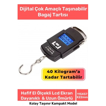 Deluxe Lcd Ekran Seyahat Bavul Ağırlık Tartı Dijital Çok Amaçlı Taşınabilir Bagaj Tartısı Max 40 Kg