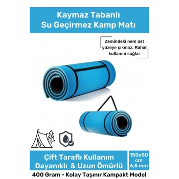 Premium Su Geçirmez Konforlu Taşıma Askılı Çift Taraflı Zemin Çadır Uyku Kamp Matı Yer Minderi 6,5mm