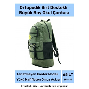 Büyük Boy Ortopedik & Terletmeyen Konfor Modeli Çok Gözlü Bölmeli Lise Ortaokul Okul Sırt Çantası