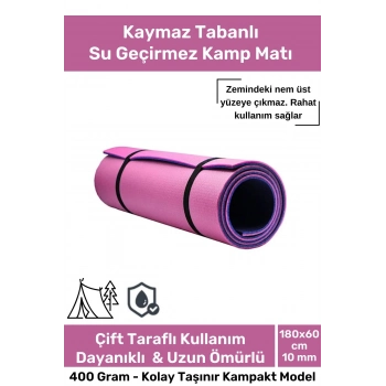 Premium Su Geçirmez Konforlu Taşıma Askılı Çift Taraflı Zemin Çadır Uyku Kamp Matı Yer Minderi 10 mm