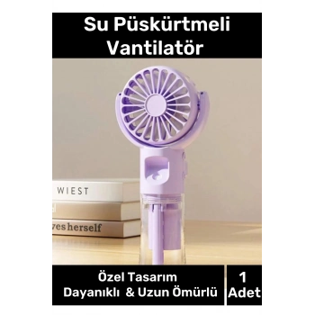 Özel Üretim Taşınabilir 3 Kademeli 1200 mAh Usb Şarjlı Su Hazneli Püskürtmeli Mini Klima Vantilatör