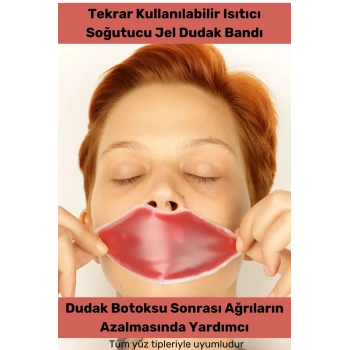 Özel Dudak Botoksu Soğuk Sıcak Termojel Tekrar Kullanılabilir Isıtıcı Soğutucu Jel Pembe Dudak Bandı