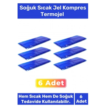 Premium Soğutucu Tekrar Kullanılabilir Soğuk Sıcak Jel Kompres Termojel Buz Paketi 6 Adet