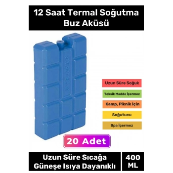 Premium Uzun Süre Sıcağa Güneşe Isıya Dayanıklı 12 Saat Termal Soğutma Buz Aküsü Kasedi 20li