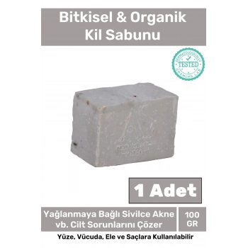 Özel Üretim %100 Doğal Güzel Kokulu El Yüz Saç Vücut Cilt Orijinal Kil Sabunu - 1 Adet