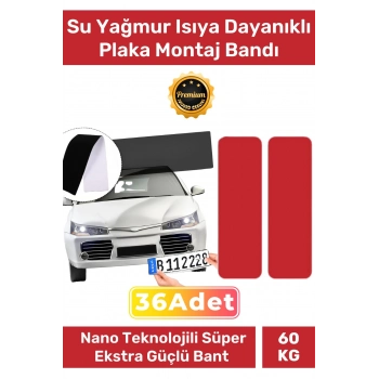 Ekstra Güçlü Neme Basınçlı Su Yağmur Isıya Dayanıklı Çift Taraflı 85x30mm Plaka Montaj Bandı 36 Adet