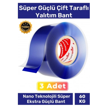 Ekstra Güçlü Hava Su Sızdırmaz İzolasyon Çok Amaçlı Çift Taraflı Silikon Bant 18mm x 1.5m - 3 Adet