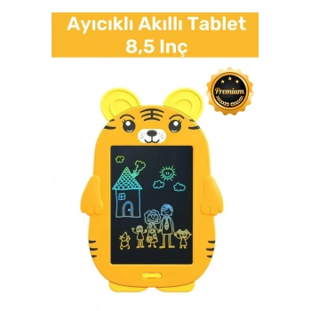 Lcd Ekranlı Kalemli  Uyumlu Dijital Çizim Yazı Tahtası Boyama Resim Ayıcıklı Akıllı Tablet 8,5 Inç