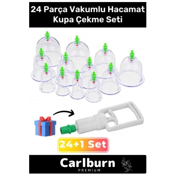 Özel Üretim Selülit Çatlak Giderici Vakumlu Masaj Aleti 24lü Kupa Hacamat Seti