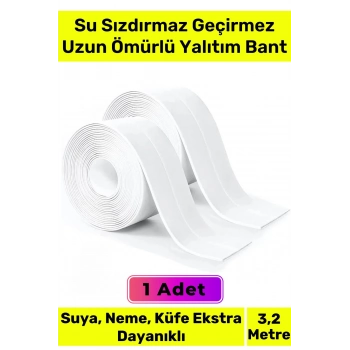Ekstra Güçlü Su Geçirmez Sızdırmaz Dayanıklı Yalıtım Tamir Küf Önleyici Beyaz Bant 3.2m - 1 Adet