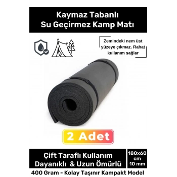 Premium Su Geçirmez Konforlu Taşıma Askılı Çift Taraflı Zemin Çadır Uyku Kamp Matı Yer Minderi 10mm