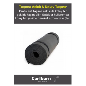 Premium Su Geçirmez Konforlu Taşıma Askılı Çift Taraflı Zemin Çadır Uyku Kamp Matı Yer Minderi 10mm