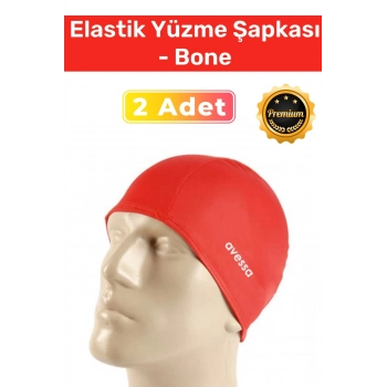 Özel Üretim Su Geçirmez Silikon Yüzücü Havuz Ve Deniz Bonesi Elastik Yüzme Şapkası 2li Set