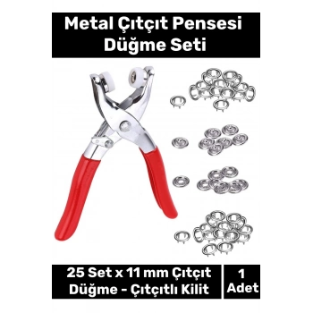 Deluxe Seri Gömlek Elbise Ceket Polar Bandana Badi Emzik Klips Metal Çıtçıt Pensesi Ve 25 Düğme Seti