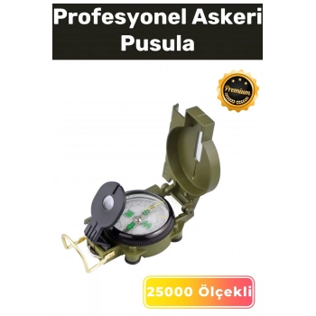 Özel Üretim Büyüteçli Döner Göstergeli Tel Kılavuzlu Metal Dayanıklı Kasa Askeri Profesyonel Pusula