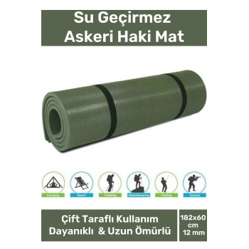 Özel Su Geçirmez 182x60cm Hafif Pratik Dayanıklı Isı Yalıtım 12mm Kalınlık Köpük Askeri Haki Mat