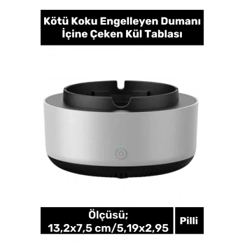 Özel Tasarım Şık Dekoratif Yıkanabilir Pilli Kötü Koku Engelleyen Dumanı İçine Çeken Kül Tablası
