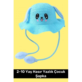 Özel Üretim Benzersiz Tasarım Hareket Eden Kulakları Oynayan 2-10 Yaş Hasır Yazlık Çocuk Şapka