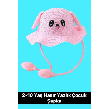 Özel Üretim Benzersiz Tasarım Hareket Eden Kulakları Oynayan 2-10 Yaş Hasır Yazlık Çocuk Şapka