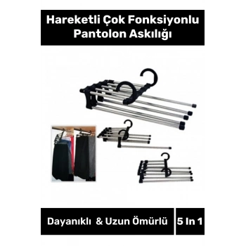 Özel Üretim Dayanıklı Dolap Organizer Hareketli Çok Fonksiyonlu Pantolon Askılığı 5 In 1