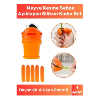 Özel Seri Pratik Baş Parmak Koruyucu Eldiven Meyve Kesme Sebze Ayıklayıcı Silikon Aparat Kadın Set