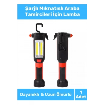 Premium Seri Şarjlı 2 Modlu Dayanıklı Askılı Sabitlenebilir Mıknatıslı Araba Tamircileri İçin Lamba