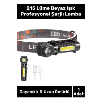 Yeni Sezon 215 Lümen Sert Plastik Nokta Geniş Aydınlatma 150 Metre Şarjlı Mıknatıslı Kafa Lambası