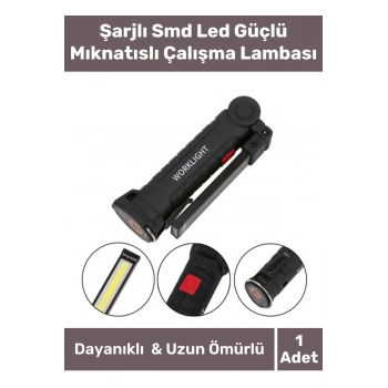 Premium Seri 3 Modlu Beyaz Gün Işığı Mıknatıslı Şarjlı Smd Led Güçlü Mıknatıslı Çalışma Lambası