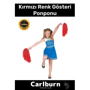 Premium Seri Tutma Yerli Rahat Sağ ve Sol El 2 Adet 25 cm Amigo Gösteri Ponponu Çift - Kırmızı