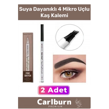 Suya Dayanıklı Kalıcı Kolay Uygulanır 4 Mikro Uçlu Kaş Kalem Şekillendirme Boyama Rimeli 2li Set