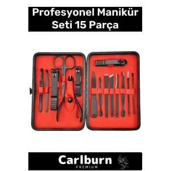 Özel Üretim Paslanmaz Çelik El Yüz Ayak Bakımı Dayanıklı Keskin Profesyonel Manikür Seti 15 Parça