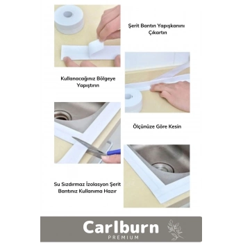 Premium Su Geçirmez Sızdırmaz Dayanıklı Pvc Yağ Kenar Küf Önleyici 3.2m Gri İzolasyon Bant 4 Adet