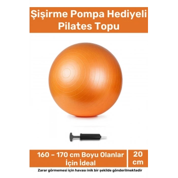 Profesyonel Seri Dayanıklı Yüksek Kalite Mini Gymball 20cm Turuncu Pilates Topu Şişirme Pompa Hediye