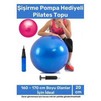 Profesyonel Seri Dayanıklı Yüksek Kalite Mini Gymball 20cm Mavi Pilates Topu Şişirme Pompa