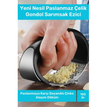 Özel Üretim Paslanmaz Çelik Pratik Mutfak Sarımsak Rendesi Kolay Kullanımlı Gondol Sarımsak Ezici