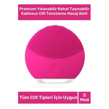 Özel 5 Farklı Mod Tüm Cilt Tiplerine Uygun Yıkanabilir Şarjlı Kablosuz Cilt Temizleme Masaj Aleti