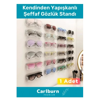 Özel Üretim Dolap İç Dışı Ayna Kenarı Banyo Duvar Kendinden Yapışkanlı Şeffaf Gözlük Standı - 1 Adet