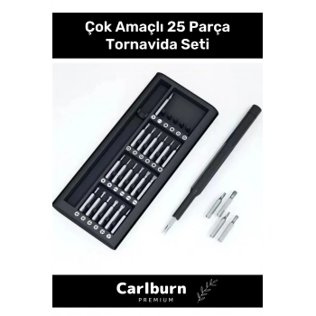 Özel Üretim Dayanıklı Güvenilir Ergonomik Başlıklı Pratik Taşınabilir 25 Parça Tornavida Seti