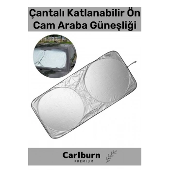 Özel Üretim UV Işık Engelleyici Çift Katmanlı Dayanıklı Çantalı Katlanabilir Ön Cam Araba Güneşliği